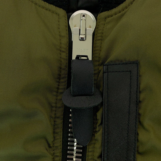 COACH Nylon jacket 56929 Nylon khaki MA-1 Nylon Jacket Bomber Flight Jacket mens 46 Used Authentic