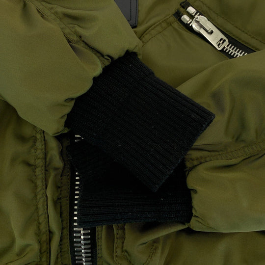 COACH Nylon jacket 56929 Nylon khaki MA-1 Nylon Jacket Bomber Flight Jacket mens 46 Used Authentic