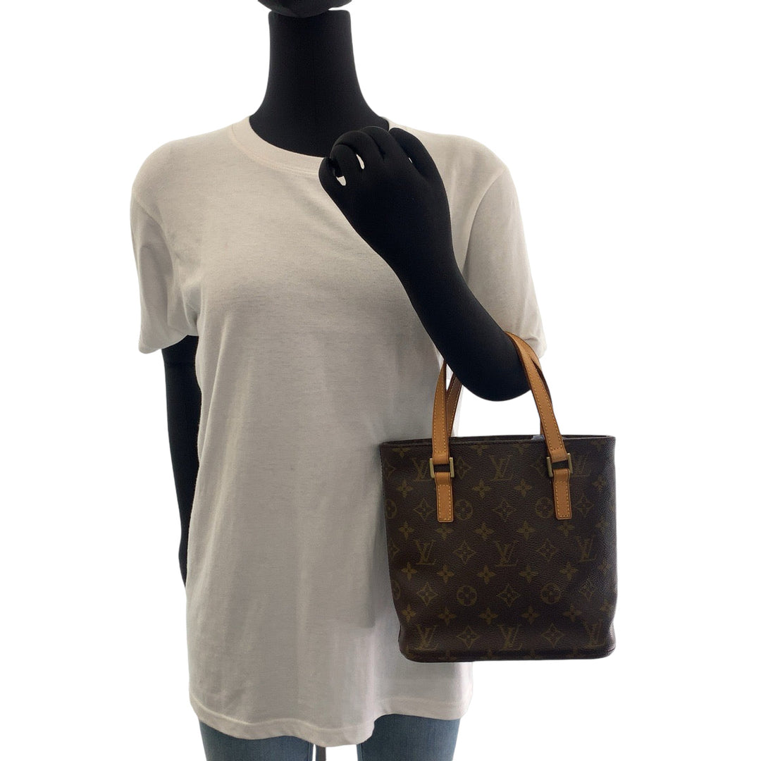 LOUIS VUITTON Handbag M51172 PVC Brown Gold Metal Handbag Tote Bag Monogram VavinPM Women Used Authentic