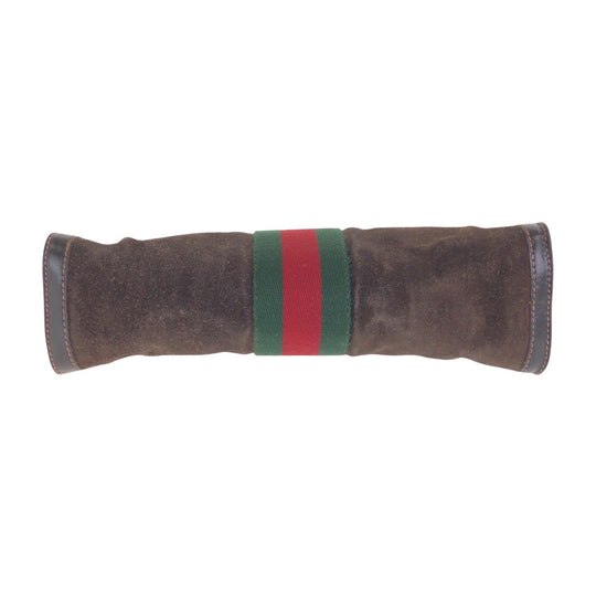 GUCCI Clutch bag Suede, Leather Brown Clutch bag business bag Old Gucci Shelly Line mens Used Authentic