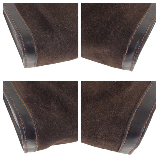 GUCCI Clutch bag Suede, Leather Brown Clutch bag business bag Old Gucci Shelly Line mens Used Authentic
