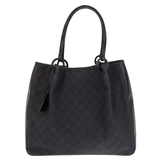 GUCCI Tote Bag 101920 GG canvas, leather black Tote Bag Shoulder Bag Women Used Authentic
