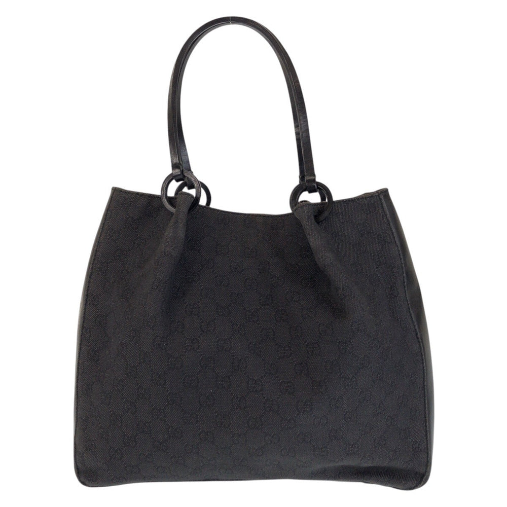 GUCCI Tote Bag 101920 GG canvas, leather black Tote Bag Shoulder Bag Women Used Authentic