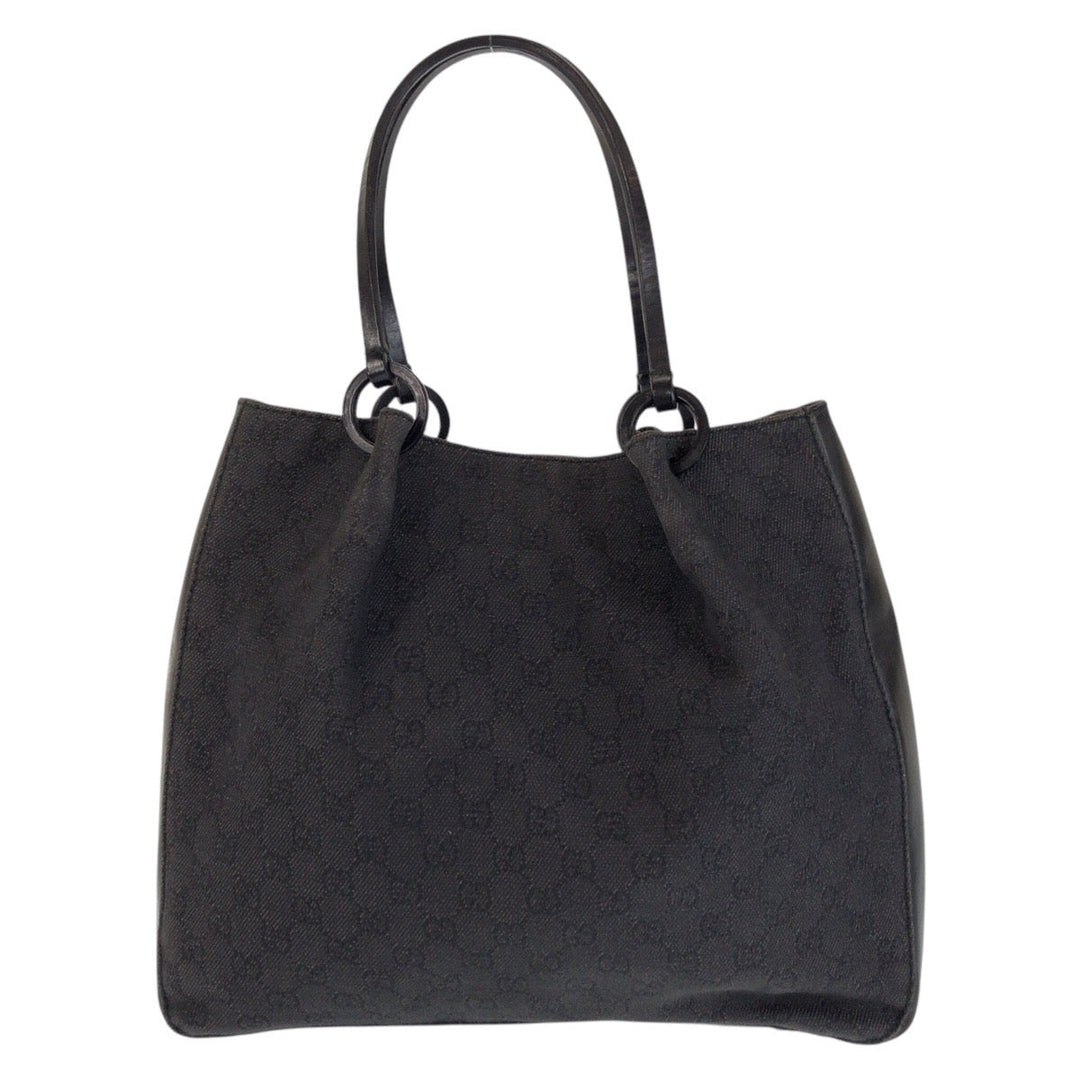 GUCCI Tote Bag 101920 GG canvas, leather black Tote Bag Shoulder Bag Women Used Authentic