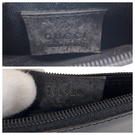 GUCCI Tote Bag 101920 GG canvas, leather black Tote Bag Shoulder Bag Women Used Authentic