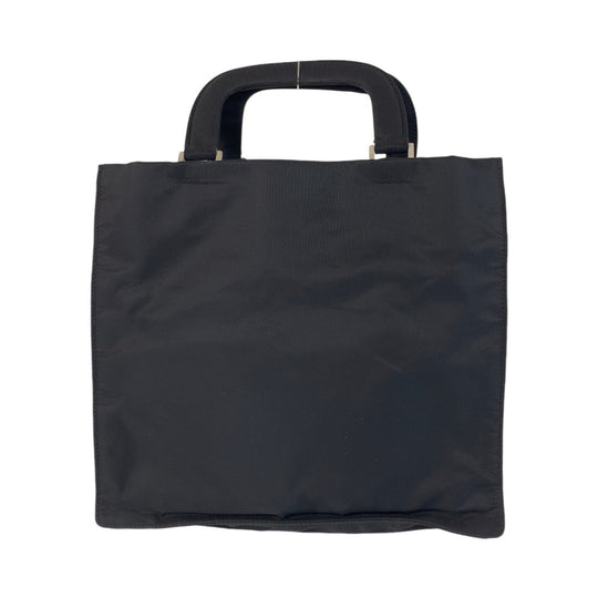 PRADA Handbag Nylon Black SilverMetal Handbag Tote Bag Women Used Authentic