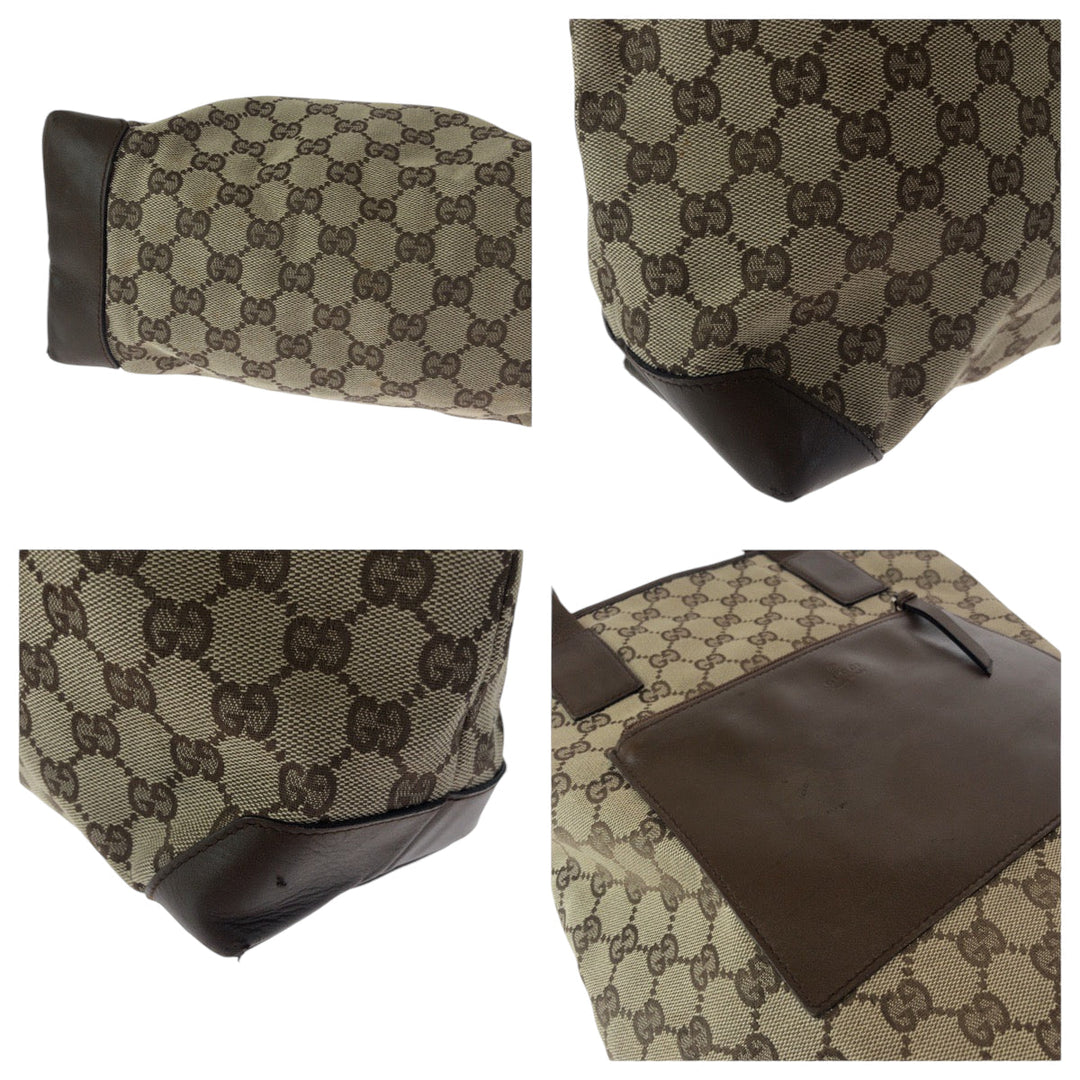GUCCI Tote Bag 28892 GG canvas Brown beige Tote Bag Shoulder Bag Women Used Authentic