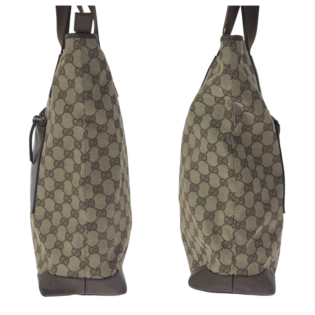 GUCCI Tote Bag 28892 GG canvas Brown beige Tote Bag Shoulder Bag Women Used Authentic