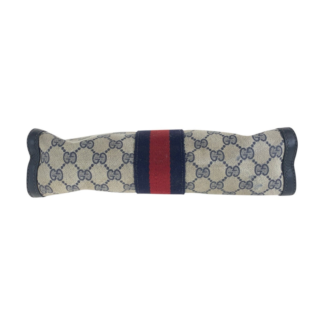 GUCCI Clutch bag GG Supreme Canvas Navy Sherry line