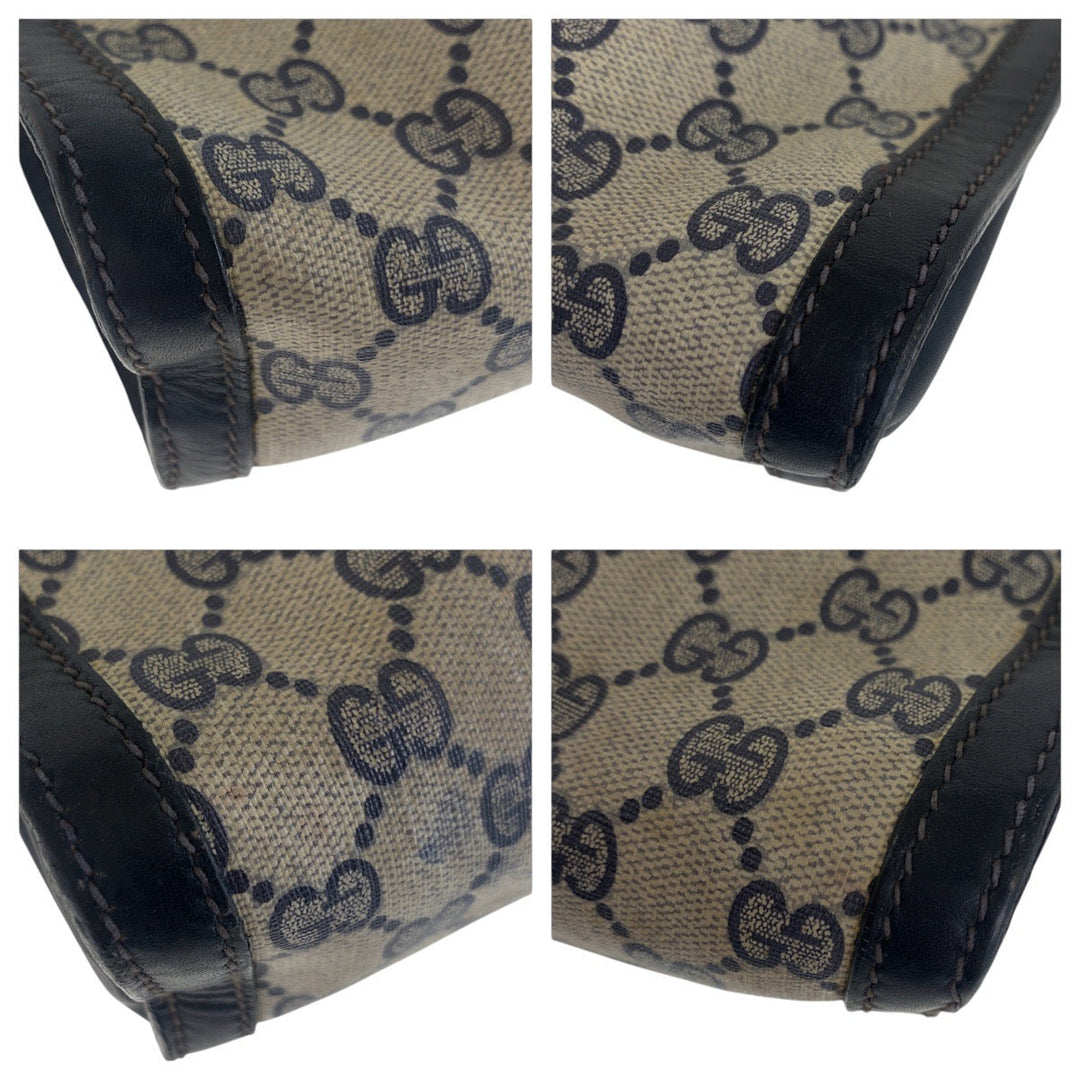 GUCCI Clutch bag GG Supreme Canvas Navy Sherry line