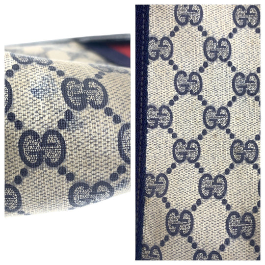 GUCCI Clutch bag GG Supreme Canvas Navy Sherry line