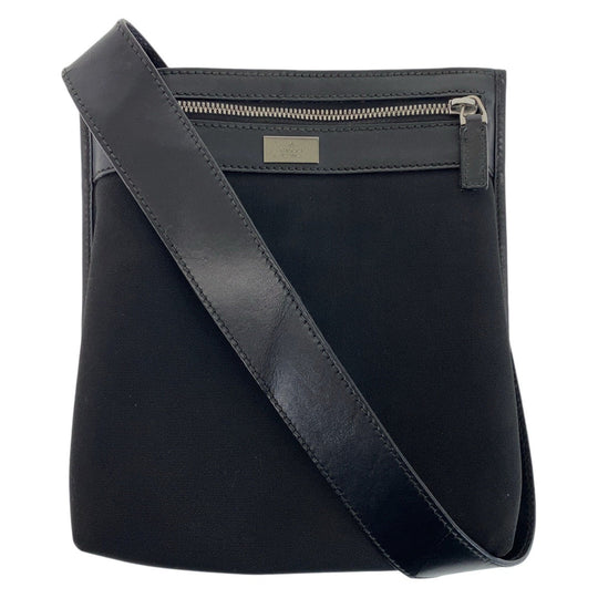 GUCCI Shoulder Bag Canvas, Leather Black SilverMetal Shoulder Bag pochette Women Used Authentic