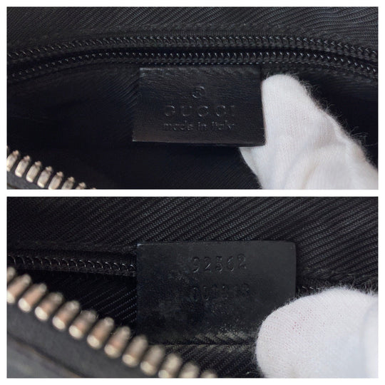 GUCCI Shoulder Bag Canvas, Leather Black SilverMetal Shoulder Bag pochette Women Used Authentic