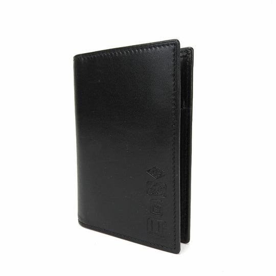Dunhill Card Case leather black mens Used Authentic