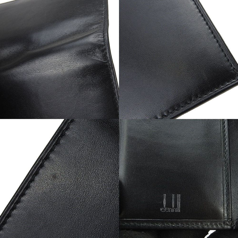 Dunhill Card Case leather black mens Used Authentic