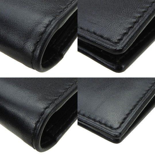 Dunhill Card Case leather black mens Used Authentic