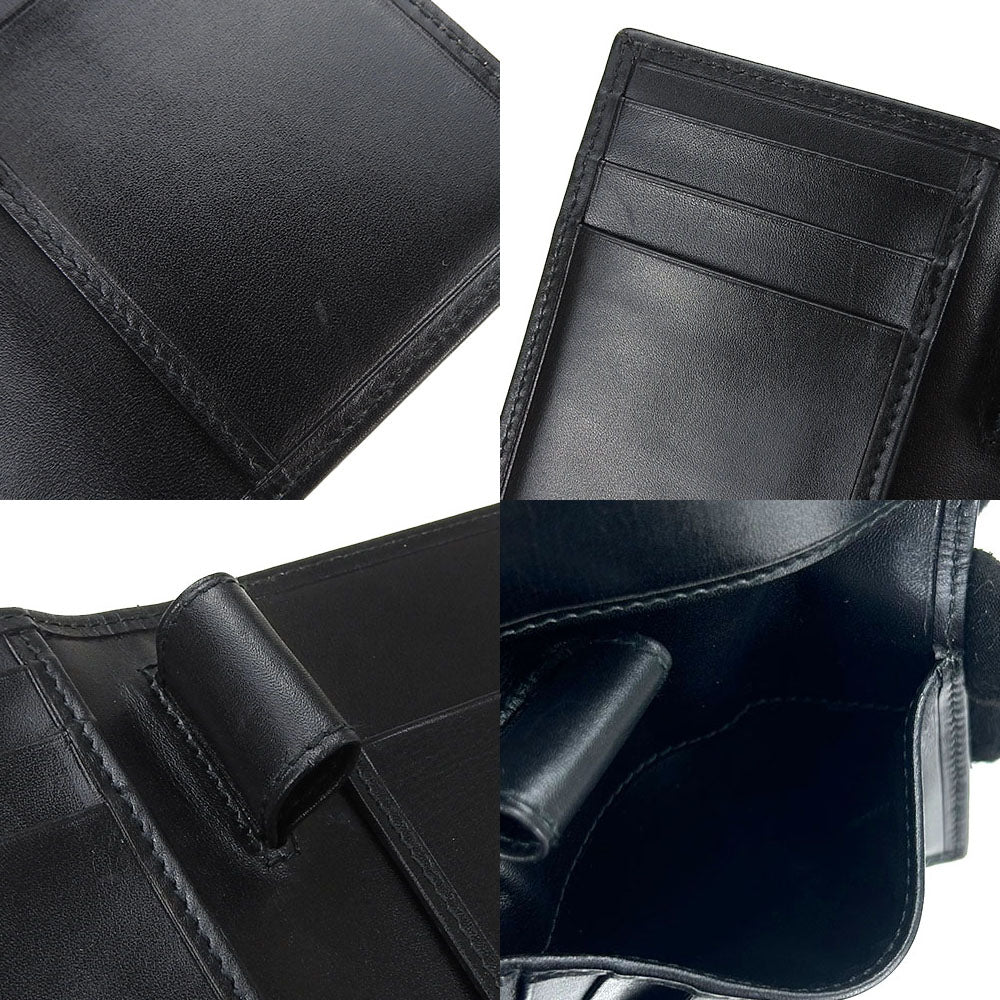 Dunhill Card Case leather black mens Used Authentic