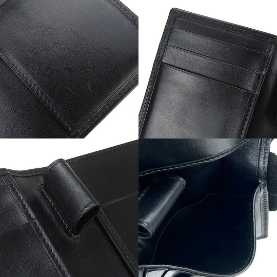 Dunhill Card Case leather black mens Used Authentic