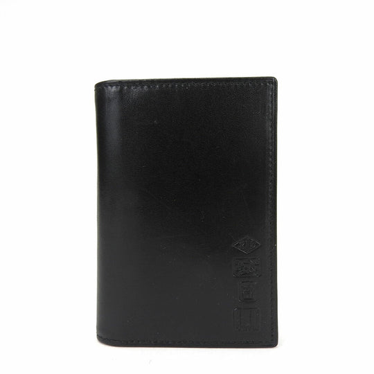 Dunhill Card Case leather black mens Used Authentic