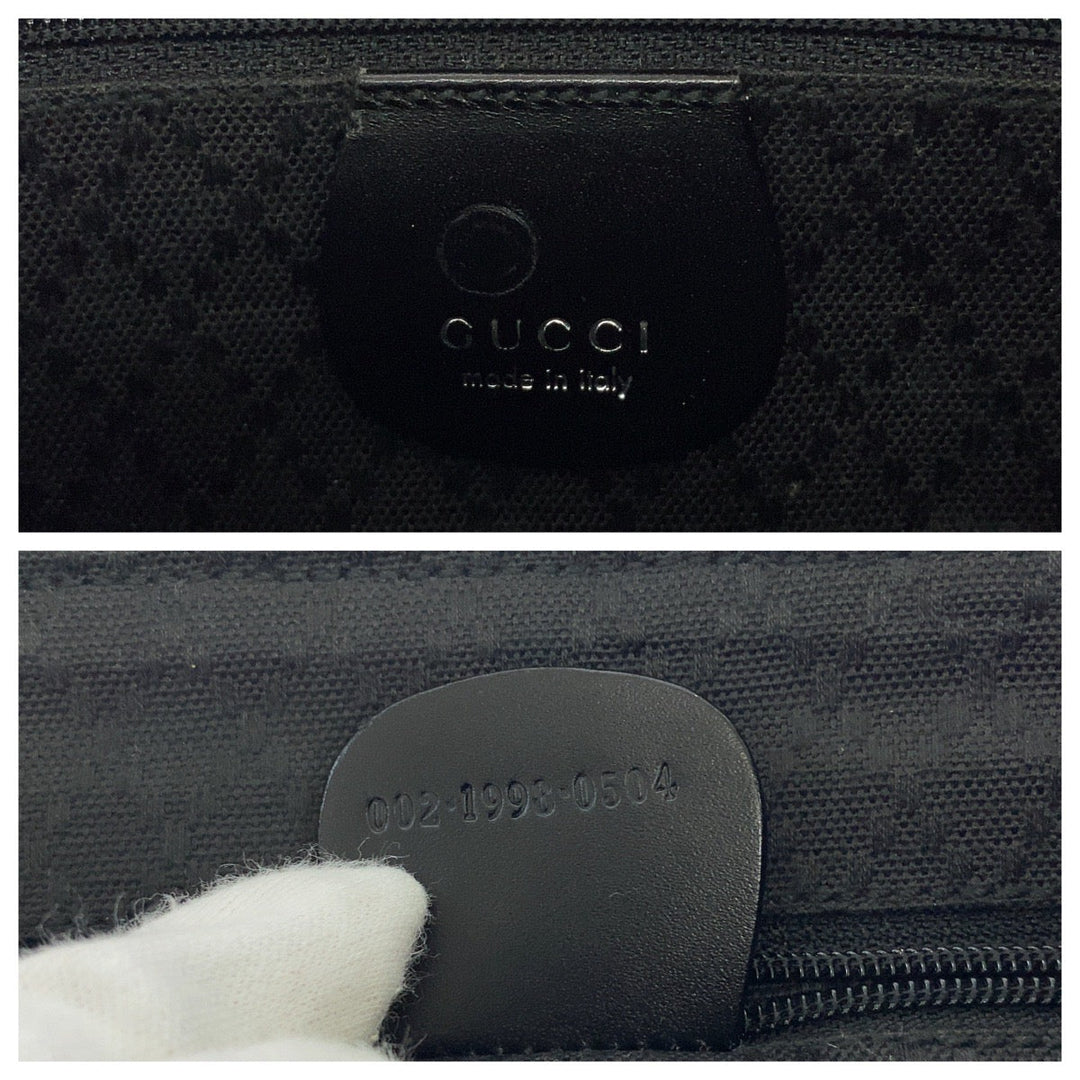 GUCCI Shoulder Bag Canvas, Leather Black SilverMetal One Shoulder Bag Pochette mens Used Authentic