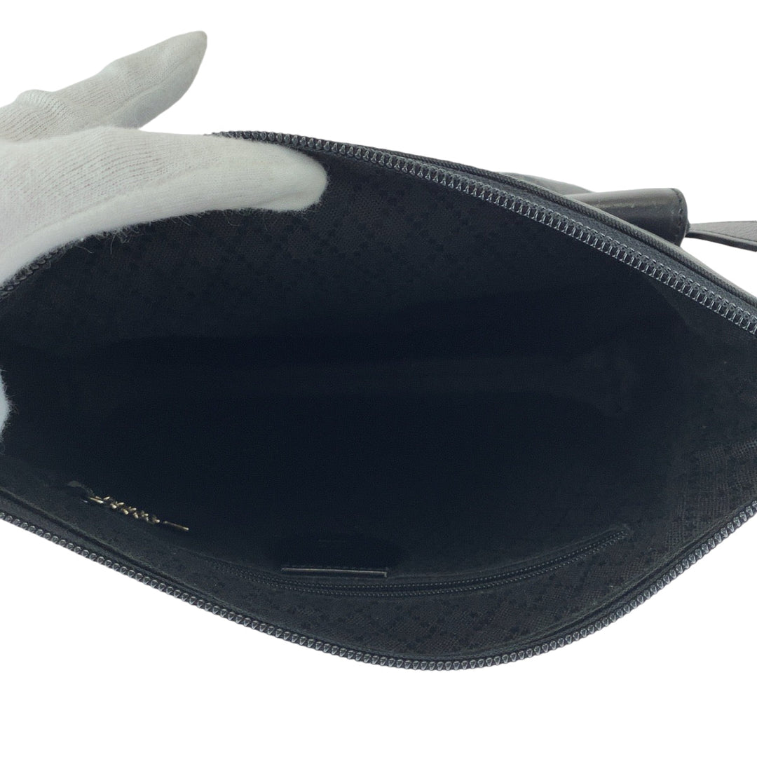 GUCCI Shoulder Bag Canvas, Leather Black SilverMetal One Shoulder Bag Pochette mens Used Authentic