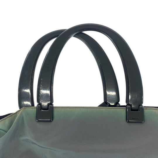 PRADA Tote Bag Nylon, Plastic Khaki black Tote Bag handbag Test Triangle With logo Reversible Women Used Authentic