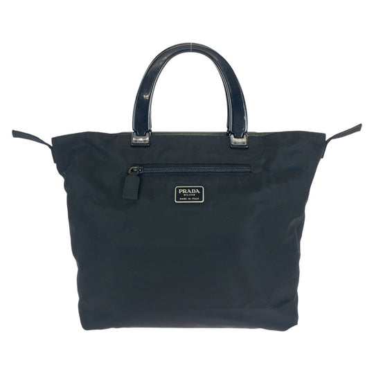 PRADA Tote Bag Nylon, Plastic Khaki black Tote Bag handbag Test Triangle With logo Reversible Women Used Authentic