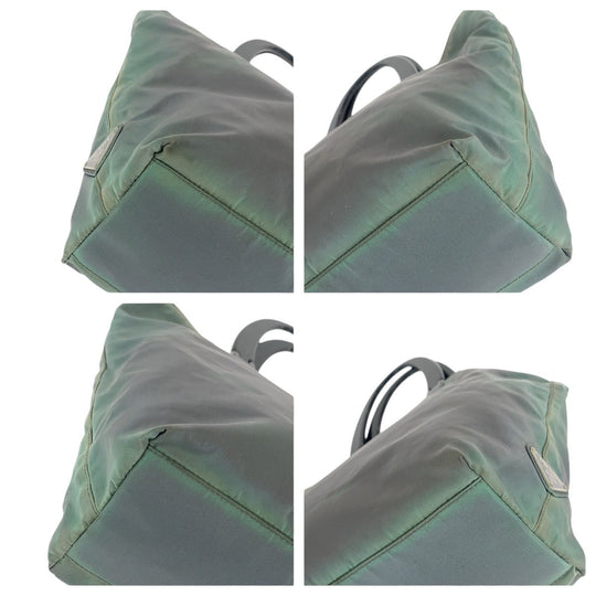 PRADA Tote Bag Nylon, Plastic Khaki black Tote Bag handbag Test Triangle With logo Reversible Women Used Authentic