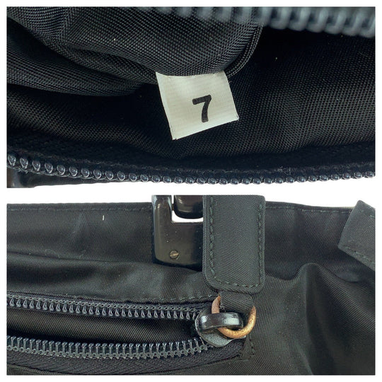 PRADA Tote Bag Nylon, Plastic Khaki black Tote Bag handbag Test Triangle With logo Reversible Women Used Authentic