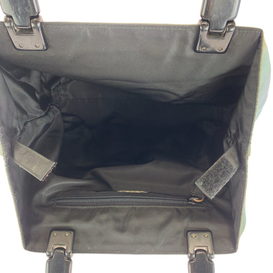 PRADA Tote Bag Nylon, Plastic Khaki black Tote Bag handbag Test Triangle With logo Reversible Women Used Authentic
