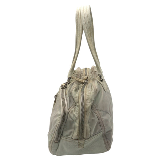 PRADA Handbag Nylon White SilverMetal Handbag Shoulder Bag PRADA Sports Women Used Authentic