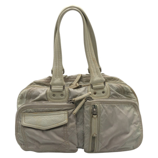 PRADA Handbag Nylon White SilverMetal Handbag Shoulder Bag PRADA Sports Women Used Authentic