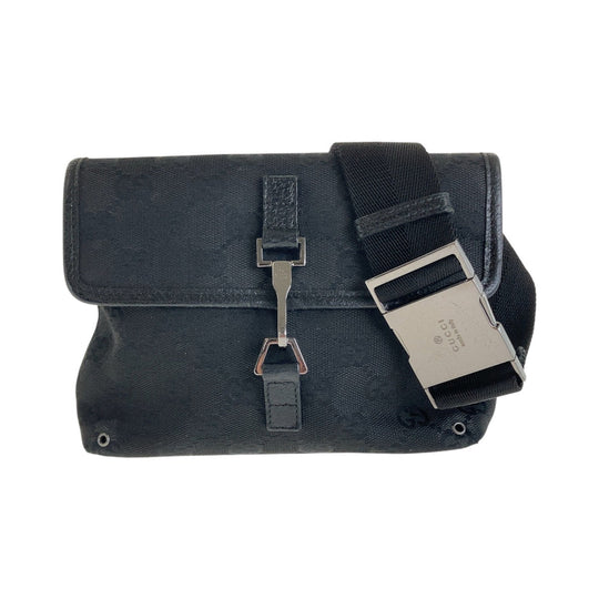 GUCCI Sling bag GG canvas Black SilverMetal Sling bag, bum bag, waist pouch Women Used Authentic