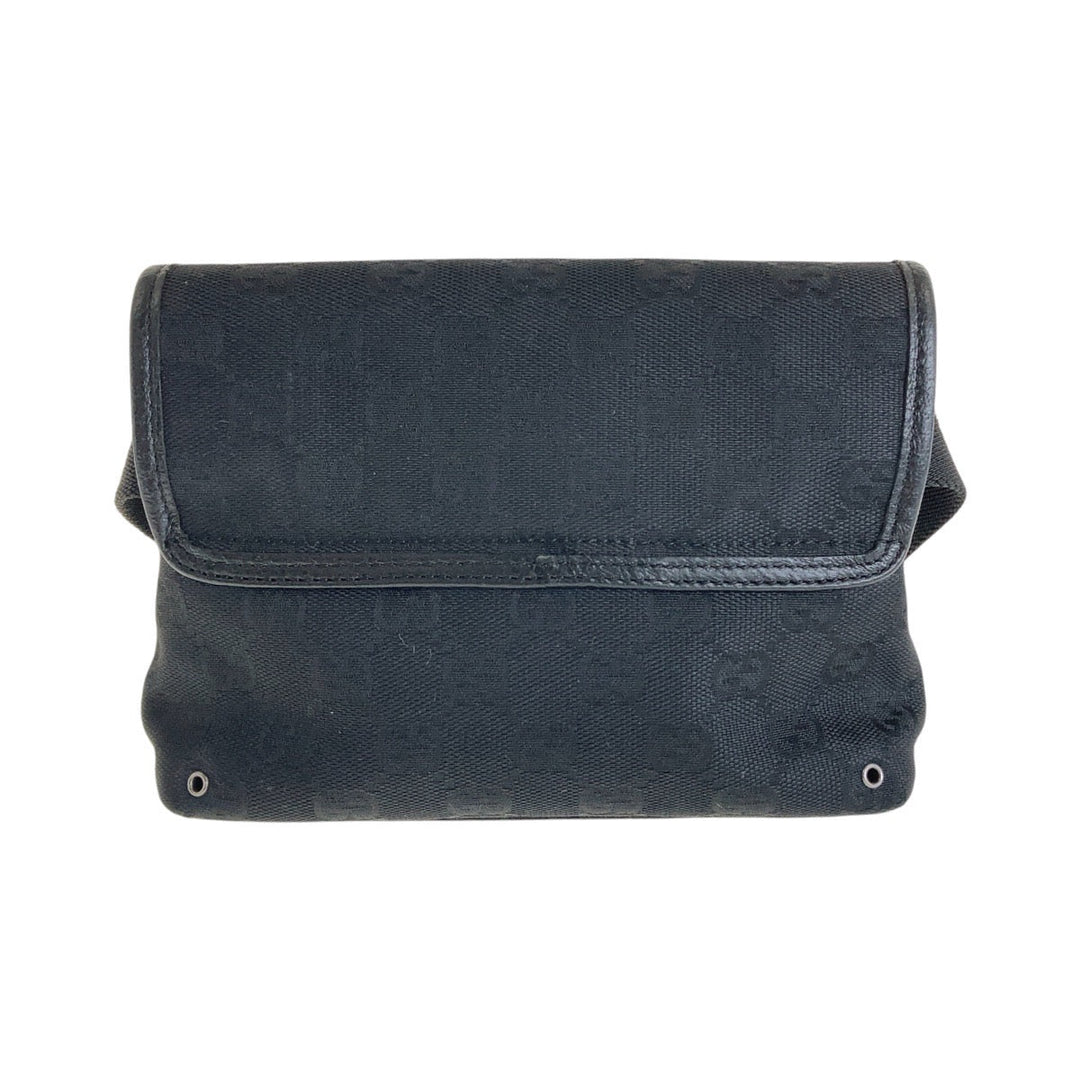 GUCCI Sling bag GG canvas Black SilverMetal Sling bag, bum bag, waist pouch Women Used Authentic