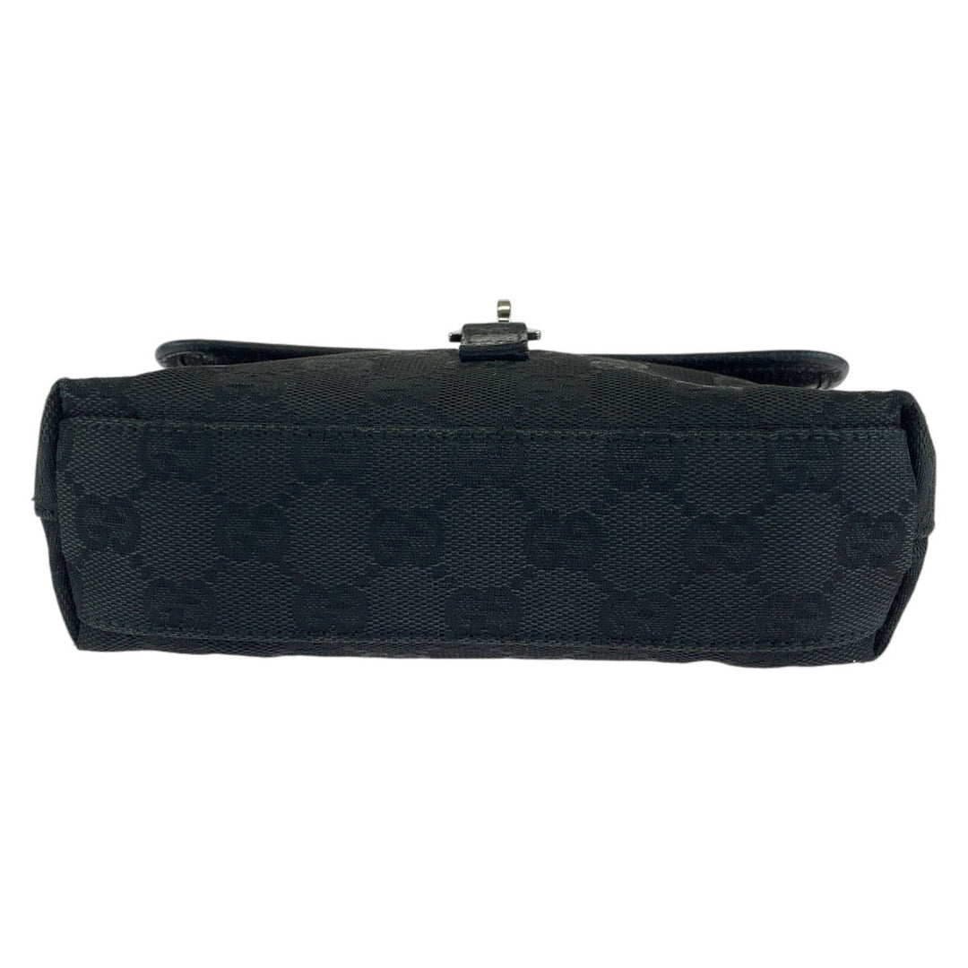 GUCCI Sling bag GG canvas Black SilverMetal Sling bag, bum bag, waist pouch Women Used Authentic