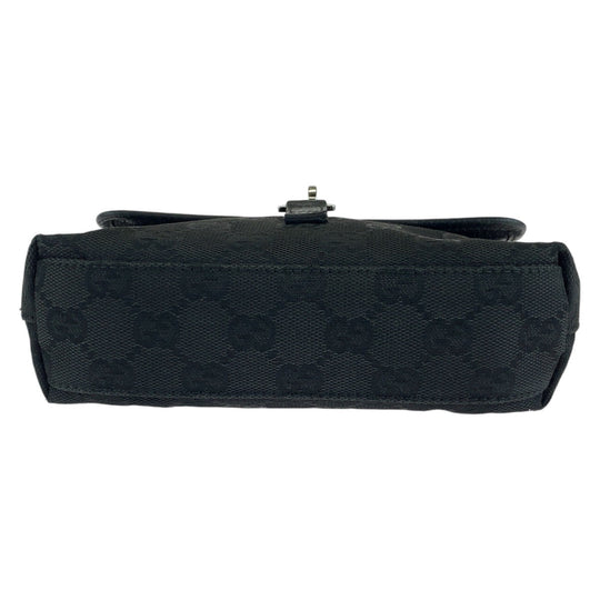 GUCCI Sling bag GG canvas Black SilverMetal Sling bag, bum bag, waist pouch Women Used Authentic