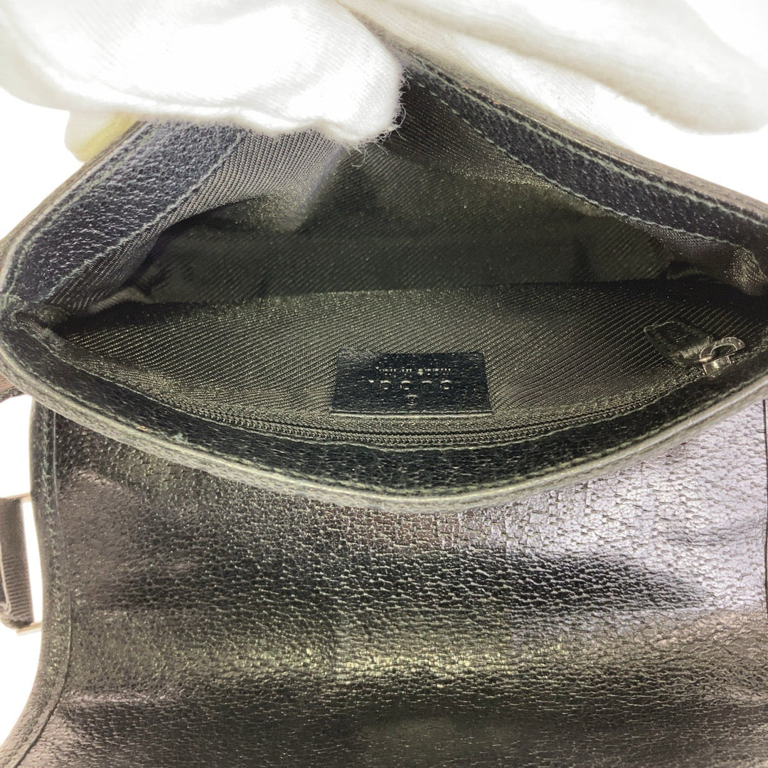 GUCCI Sling bag GG canvas Black SilverMetal Sling bag, bum bag, waist pouch Women Used Authentic