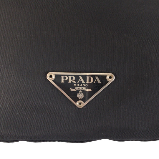 PRADA Shoulder Bag Nylon Black SilverMetal Crossbody Shoulder Bag Messenger Bag Test Triangle With logo Women Used Authentic