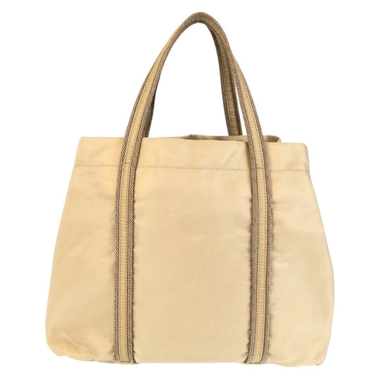 PRADA Tote Bag Nylon beige Tote Bag handbag Tessuto embroidery Women Used Authentic