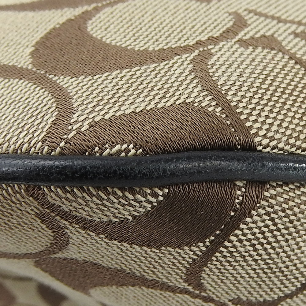 COACH Tote Bag 11280 Leather, Canvas beige Signature Women Used Authentic