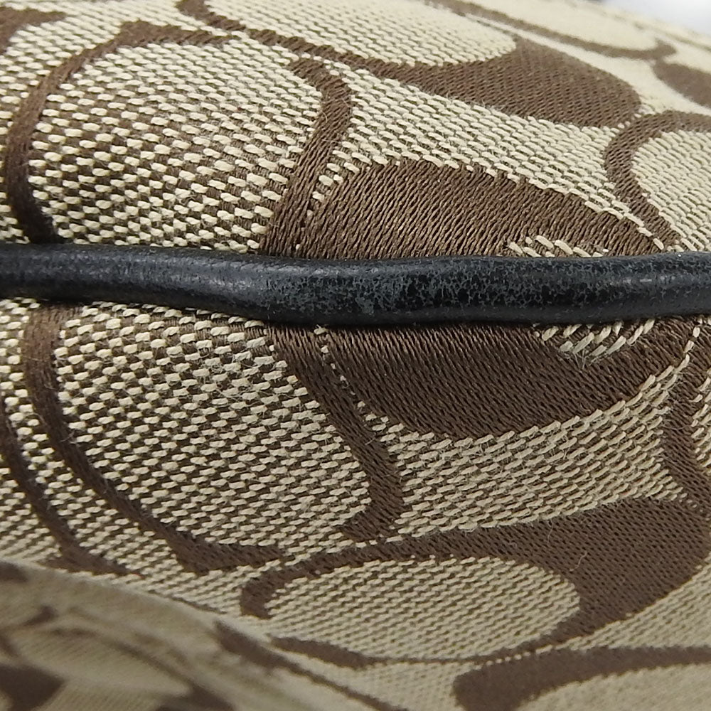 COACH Tote Bag 11280 Leather, Canvas beige Signature Women Used Authentic