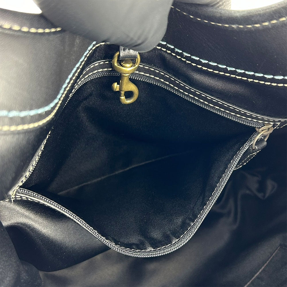 COACH Tote Bag 11280 Leather, Canvas beige Signature Women Used Authentic