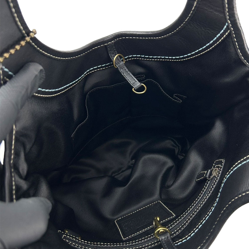 COACH Tote Bag 11280 Leather, Canvas beige Signature Women Used Authentic