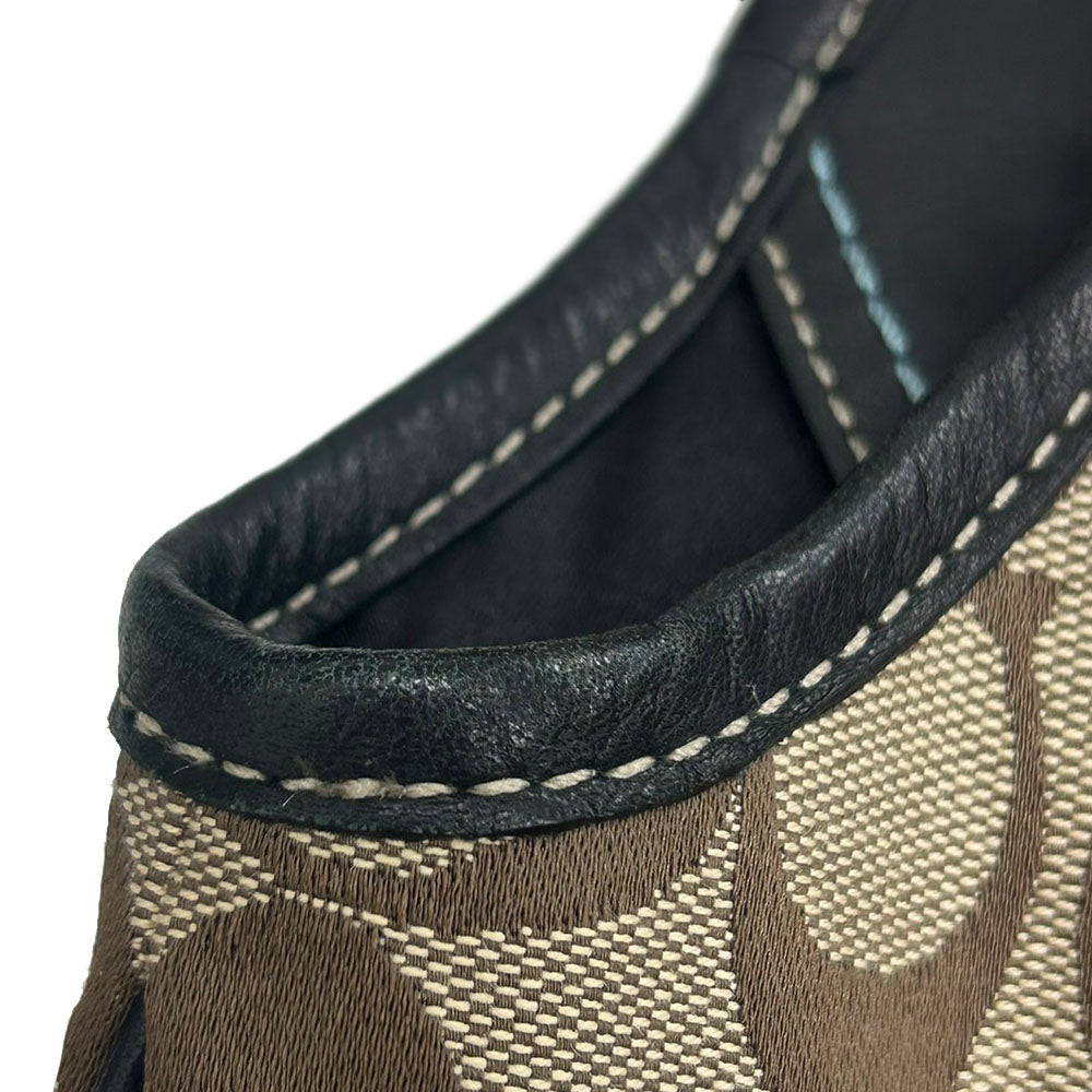 COACH Tote Bag 11280 Leather, Canvas beige Signature Women Used Authentic