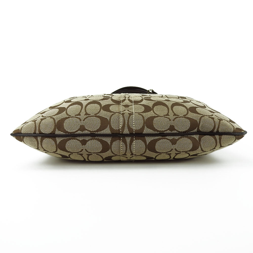 COACH Tote Bag 11280 Leather, Canvas beige Signature Women Used Authentic