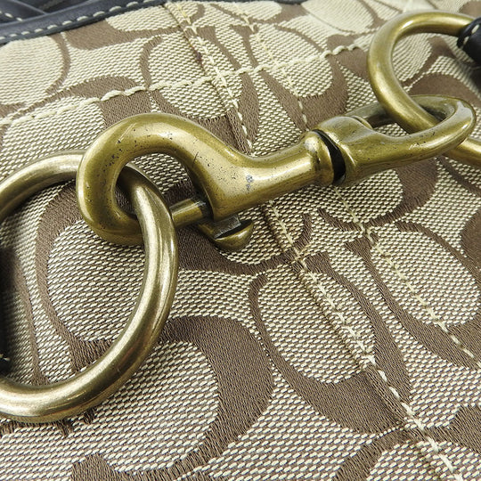 COACH Tote Bag 11280 Leather, Canvas beige Signature Women Used Authentic