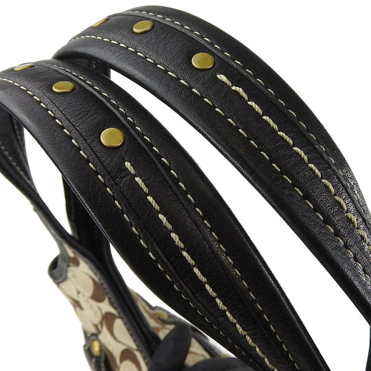 COACH Tote Bag 11280 Leather, Canvas beige Signature Women Used Authentic