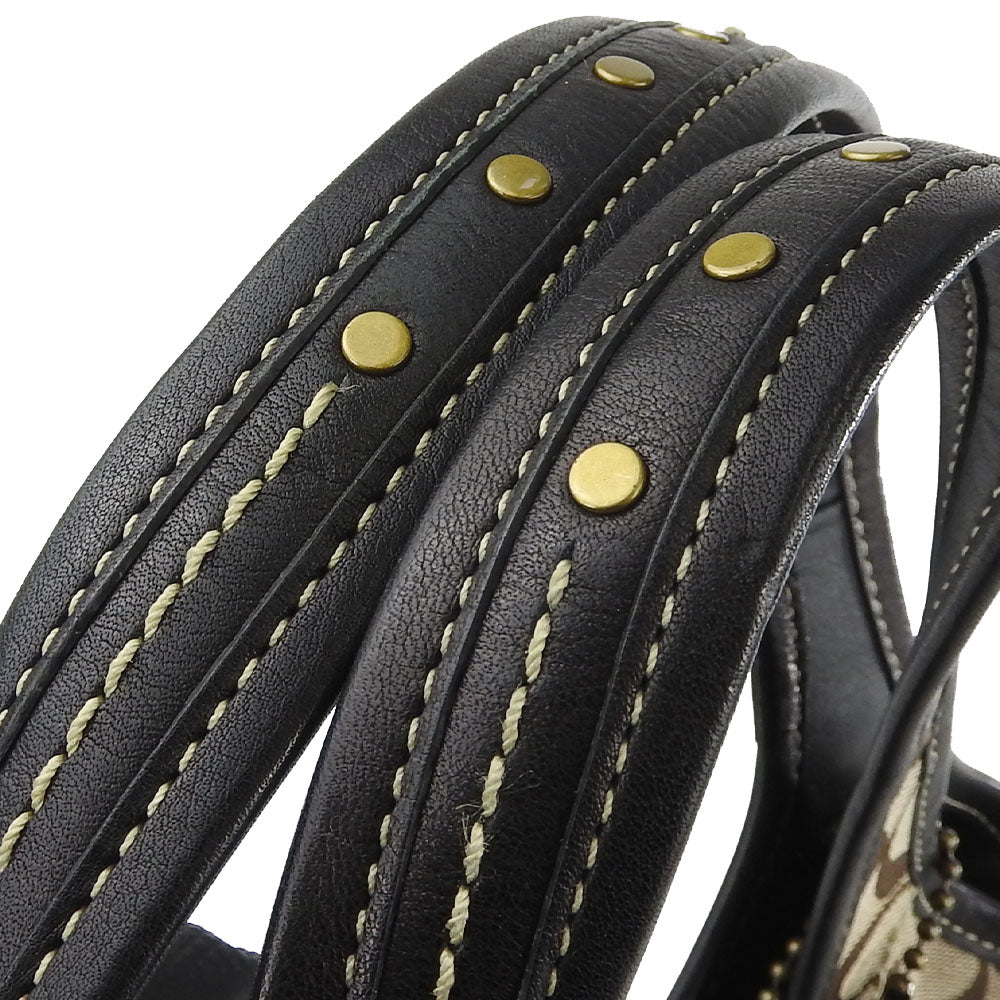 COACH Tote Bag 11280 Leather, Canvas beige Signature Women Used Authentic