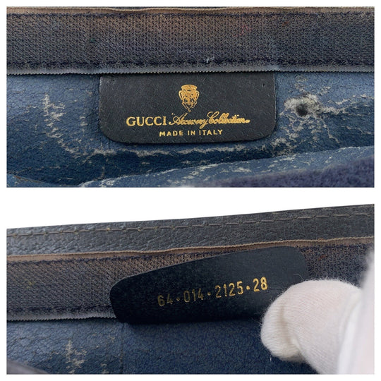 GUCCI Clutch bag 64 014 2125 28 GG canvas Navy Old Gucci Shelly Line