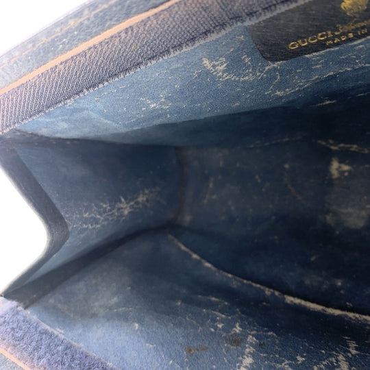 GUCCI Clutch bag 64 014 2125 28 GG canvas Navy Old Gucci Shelly Line